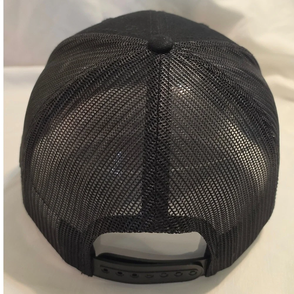 Columbia Mens Mesh Back Trucker Hat Black Snapback Logo Cap Yupoong 110
